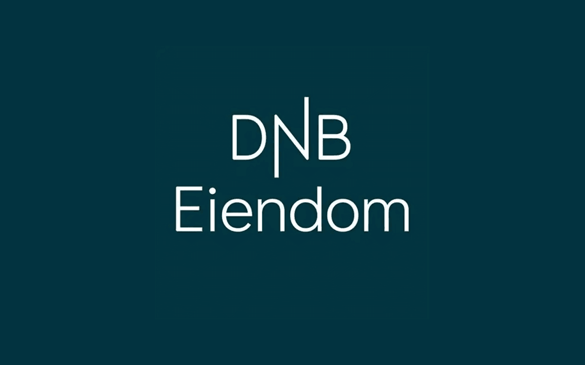 Logoen til DNB Eiendom på mørk petrolblå bakgrunn